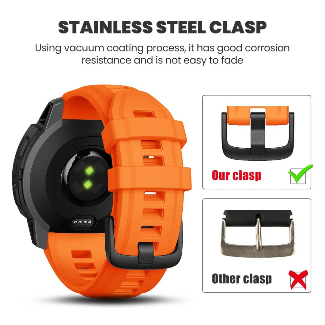 حزام ساعة Garmin من السيليكون الناعم 20mm و22mm مع سوار مطاطي قابل للاستبدال لـ Instinct 2S وInstinct 2 - 5