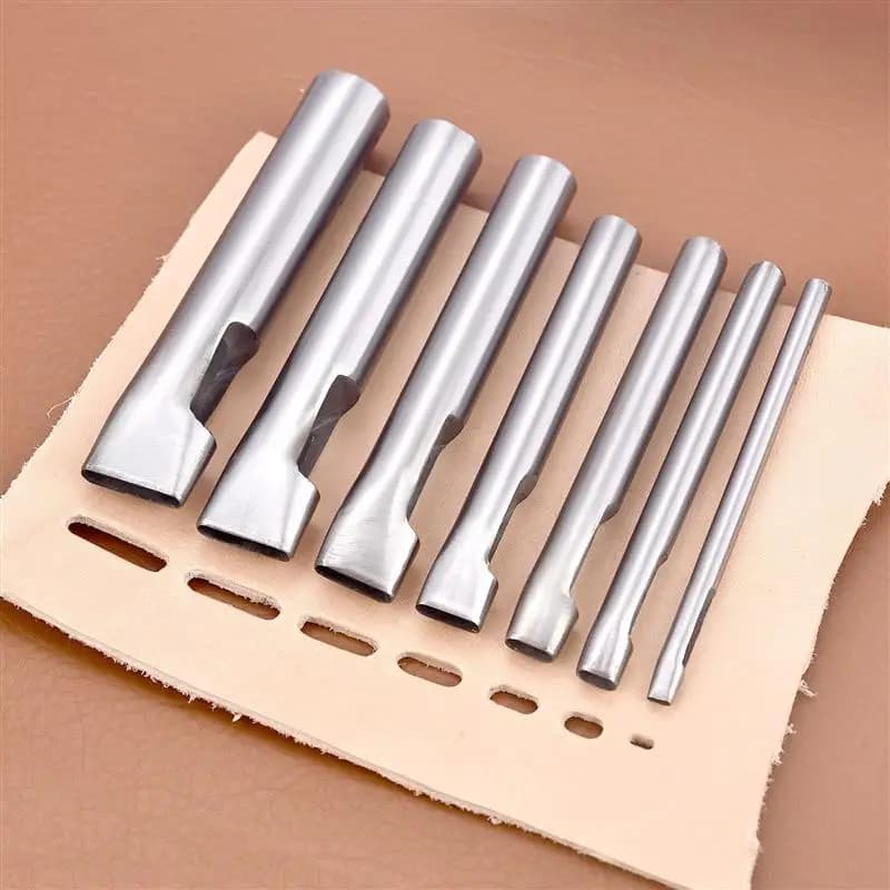 الجلود مستطيل حزام ثقب الناخس البيضاوي ثقب حزام حزام (استيك) ساعة اللكمات المسطحة الثقيلة الجوف لكمة DIY بها بنفسك أدوات الجلود الحرفية