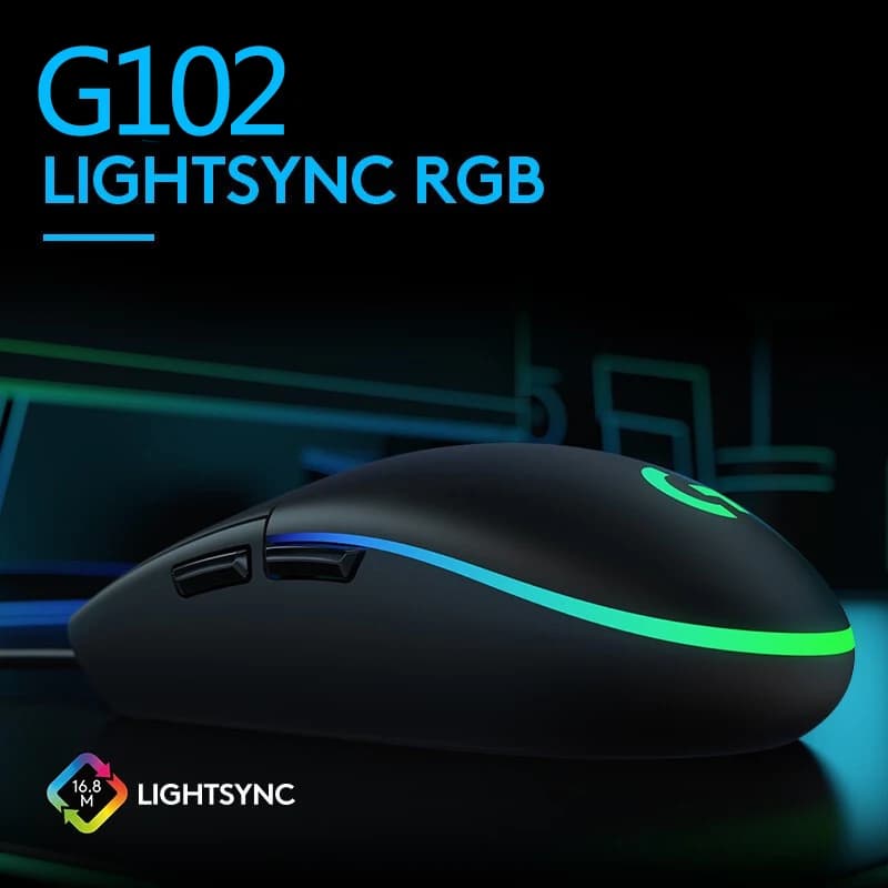 ماوس الألعاب Logitech (G) G102 RGB تصميم خفيف 200-8000DPI الجيل الثاني ماوس إرجونومي ماوس كمبيوتر - 4
