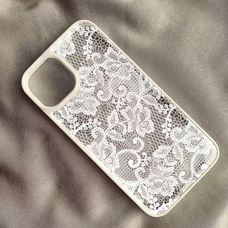 Vintage White Lace Floral Phone Case for iPhone 17 16 15 14 11 12 13 Pro Max 16E 17Air X XR XS 7 8 Plus SE 2022 Protective Cover