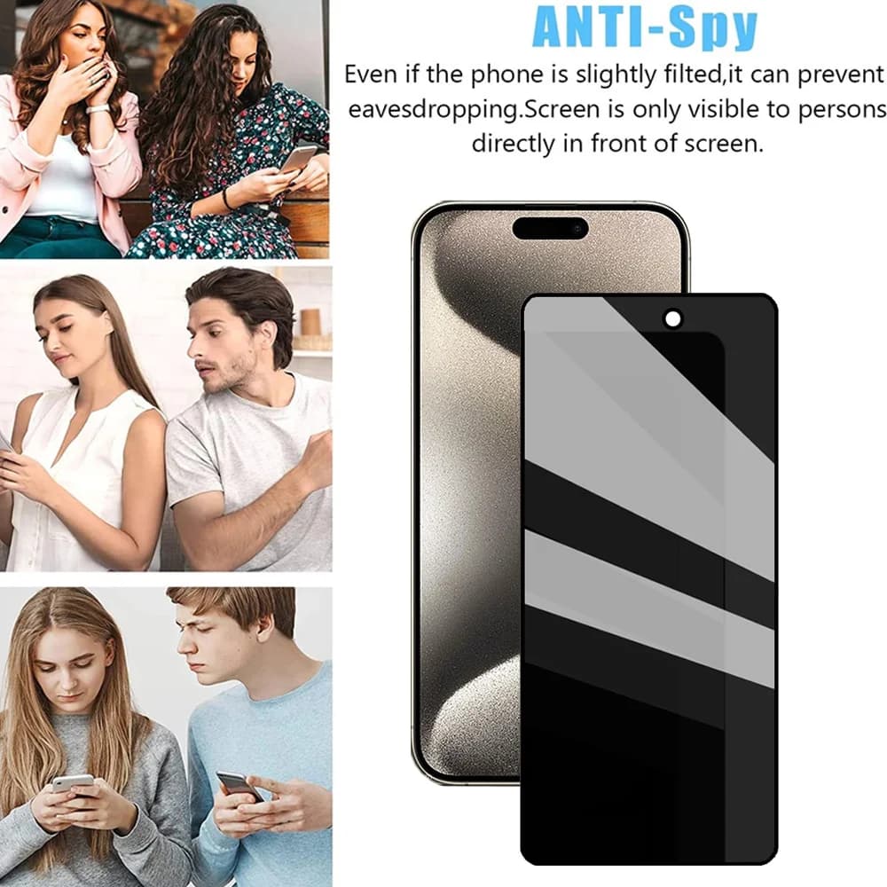 1~3PCS Anti Spy Tempered Glass For iPhone 17 17e 16e 16 15 Pro Max Privacy Screen Protector iPhone 15 14 Plus 13 12 11 Pro Max Antiespia Pelicula de Cristal Templado iPhone 17 Pro Max anti-peeping Protective Film - 6