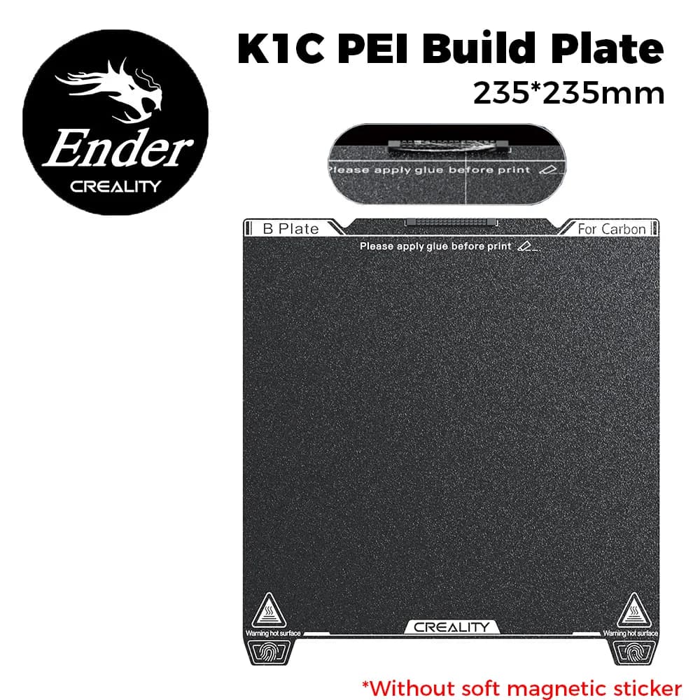 Creality Official original K1C PEI Build Plate Without Soft Magnetic Sticker 235x235mm K1C Printing Plateform Board Frosted