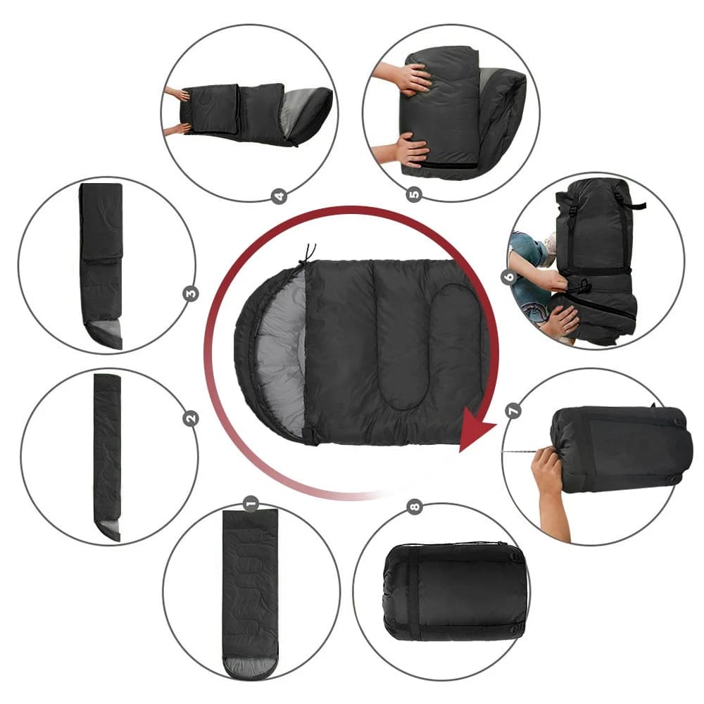 Camping Sleeping Bag Lightweight 4 Season Warm Envelope Backpacking Outdoor Mummy Cotton Winter Sleeping Bag - 5