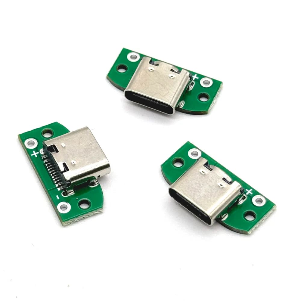 موصلات أنثى USB 3.1 type c جاك ذيل 16pin قابس ذكر USB طرفيات كهربائية لحام كابل بيانات DIY يدعم لوحة PCB - 4