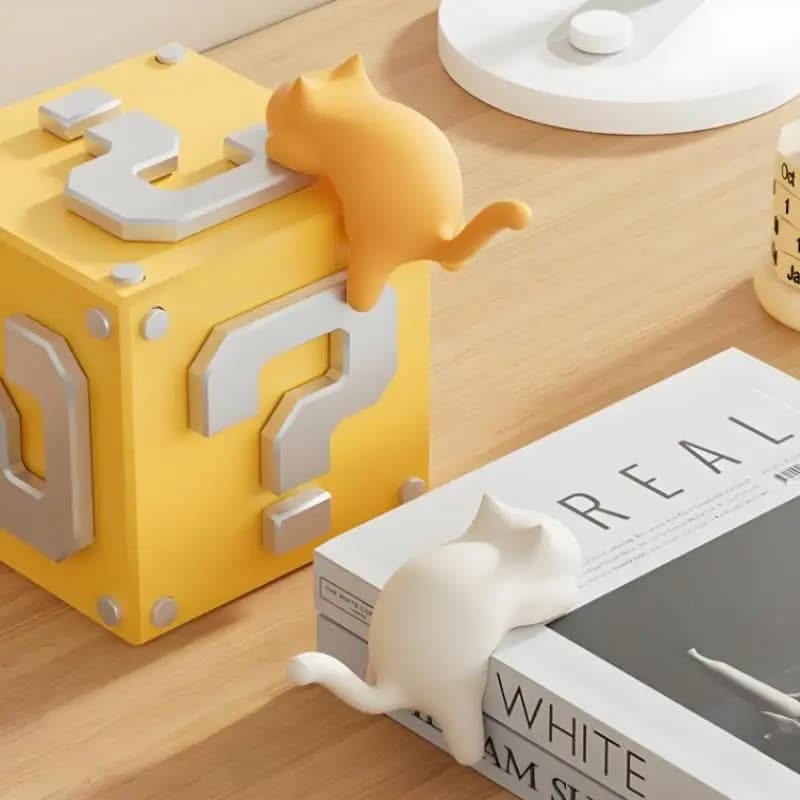 لطيف المحمولة القط خطاف حقيبة شماعات الجدول هوك حقيبة يد على ظهره حقيبة سفر حامل مُنظِم ديكور مكتب المنزل مكتب السنانير الجانبية - 4