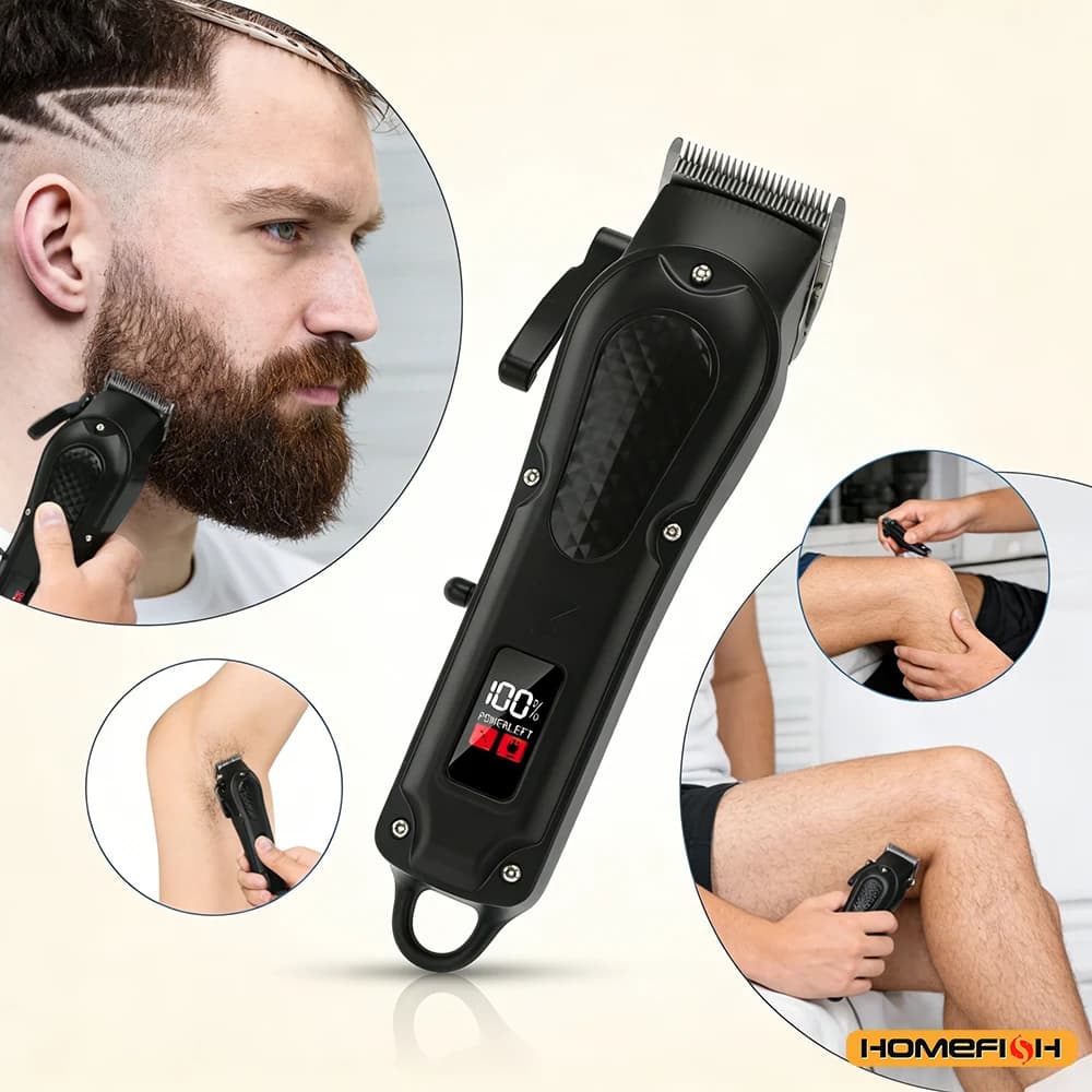ماكينة قص شعر واحترافية قابلة للشحن عبر USB، ماكينة تشذيب اللحية، لاسلكية، هدية مثالية للرجال - 3