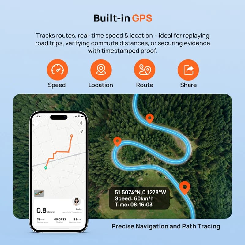 كاميرا سيارة 70mai A410 الأمامية بدقة 1440 بكسل والخلفية بدقة 1080 بكسل مسجل سيارة DVR إصدار محدث من 70mai A400 وضع انتظار 24 ساعة يدعم حتى 256 جيجابايت - 4