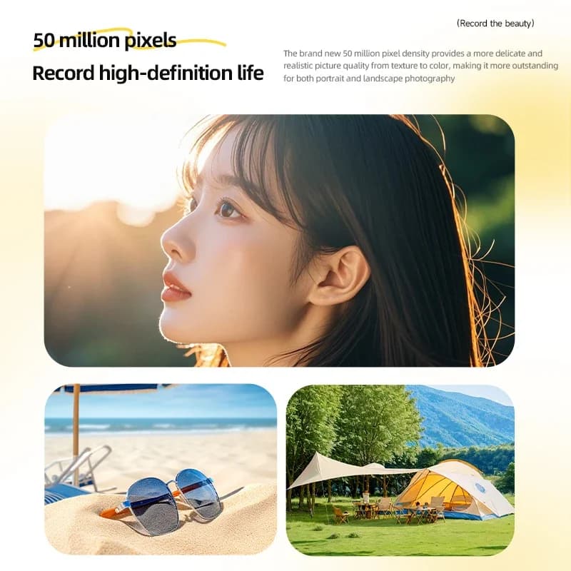 كاميرا رقمية بدقة 5000 واط بكسل، 4K HD، CCD كلاسيكية، محمولة، فلاش مزدوج، 50 مليون بكسل، تركيز تلقائي - 6