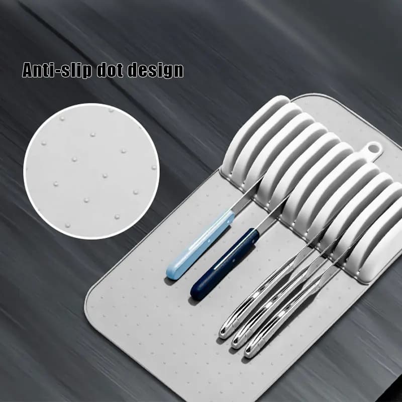 Large Knife Mat Non-Slip Drawer Knifes Organizer 5 Slots and 11 Slots Knives Holder Home Kitchen Organization - 4