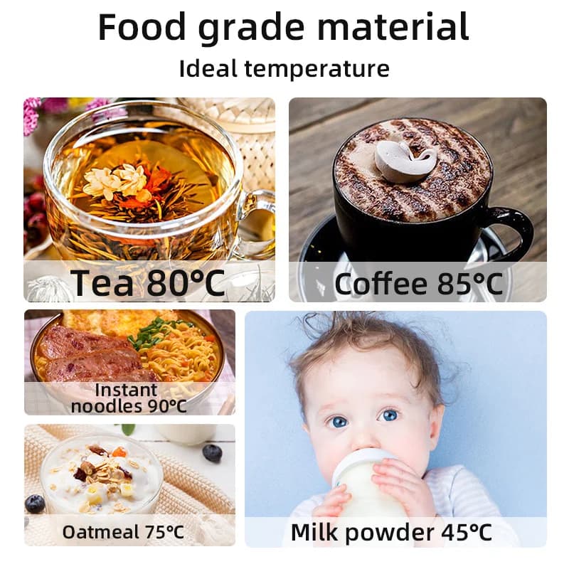 E-ACE 12V Portable Car Heating Cup 400ml Stainless Steel Touch screen Digital Display Water Warmer Bottle Thermos cup Car Kettle - 5