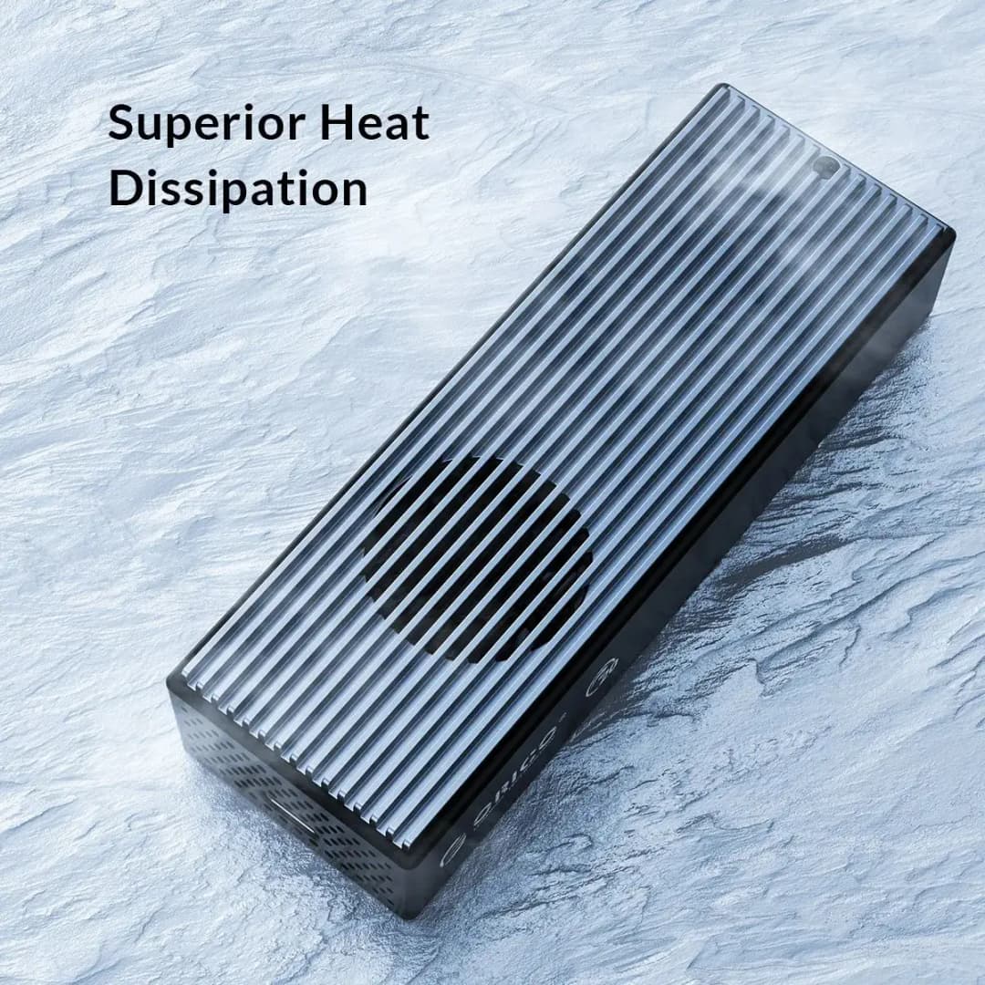 ORICO 20Gbps M.2 NVME SSD Case with Built-in Cooling Fan Type-C M2 NVME SSD Enclosure For M.2 NVME 2230 2242 2260 2280 SSD - 3