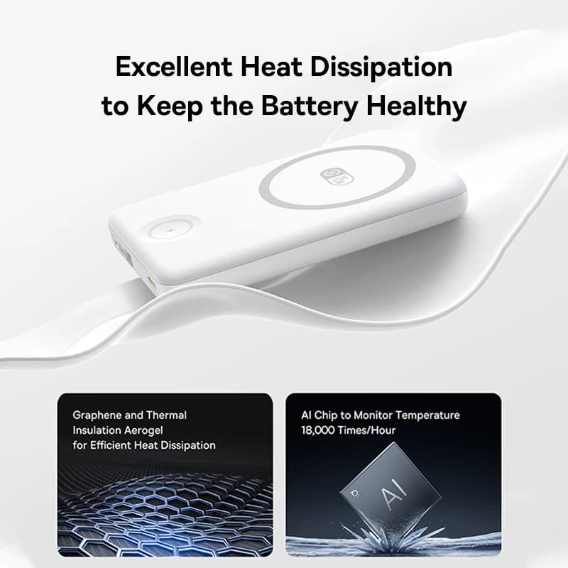 Baseus 27W Magnetic Power Bank 10000mAh 15W Wireless Charging External Battery For iPhone iWatch AirPods Samsung Xiaomi Poco - 5