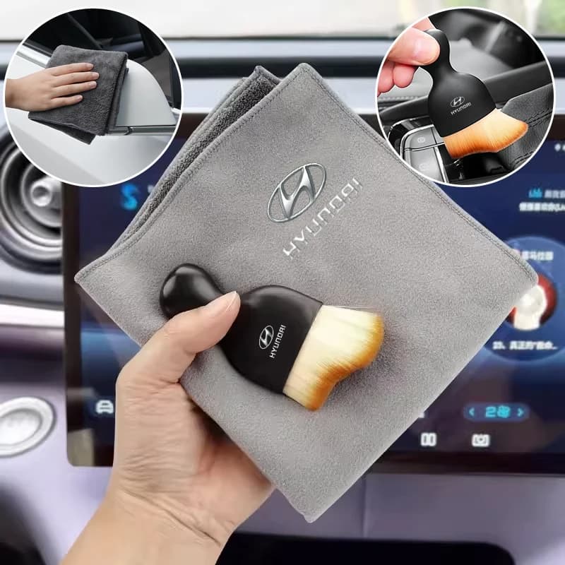 منشفة غسيل سيارات سوبر ماصة من الجلد المدبوغ لهيونداي i40, i30, i20, i10, سوناتا, إلنترا, أكسنت, توكسون، أدوات تنظيف داخلي