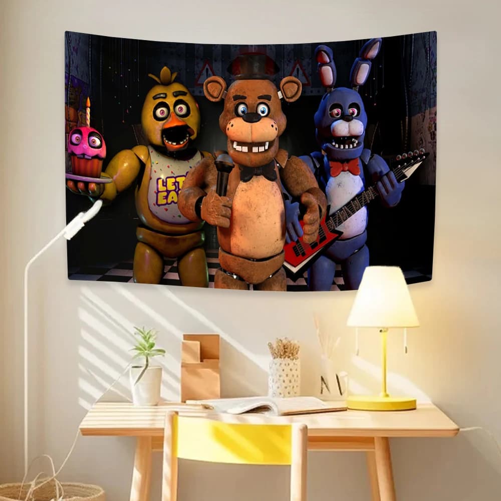 Classic Bear Game Tapestry Fnaf Prints Large Fabric Home Decor Wall Hanging Bedroom Living Room Background Friends Gift - 4