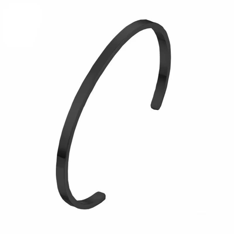 سوار فتحة بسيط من الفولاذ المقاوم للصدأ للجنسين للعشاق يمكن أن يكون DIY أبجدي رقمي - 5