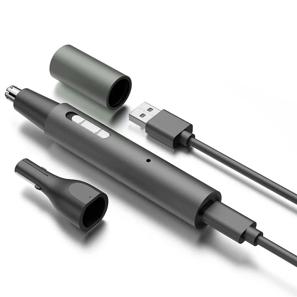 ماكينة تشذيب شعر الأنف والأذن الكهربائية الصغيرة للرجال، بلا ألم، قابلة للشحن، تشذيب الشارب والحاجبين واللحية، 3 في 1، ماكينة حلاقة