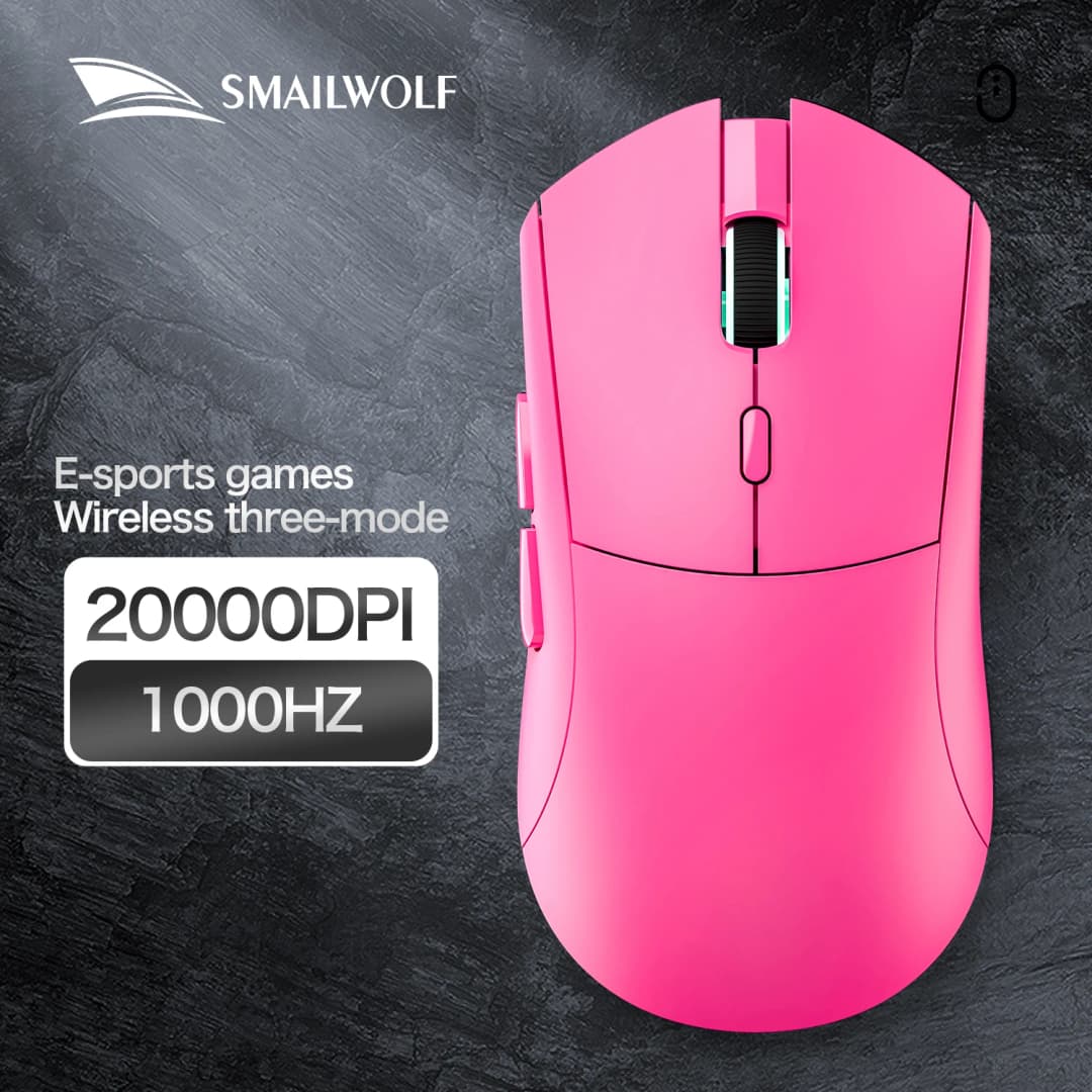 ماوس لاسلكي بلوتوث SMAILWOLF RS7، وضع ثلاثي للألعاب، مناسب لأجهزة الكمبيوتر المحمولة والمكتبية، PAW3311، مناسب للأيدي الكبيرة - 5