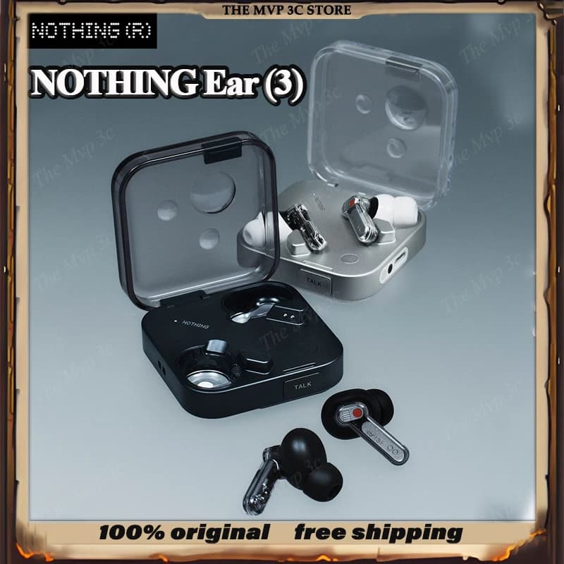 سماعات أذن NOTHING Ear (3) جديدة بلوتوث لاسلكية خفيفة الوزن قاعدة معدنية مخصصة تقليل ضوضاء 45dB سماعة رأس Hifi ستيريو هدية