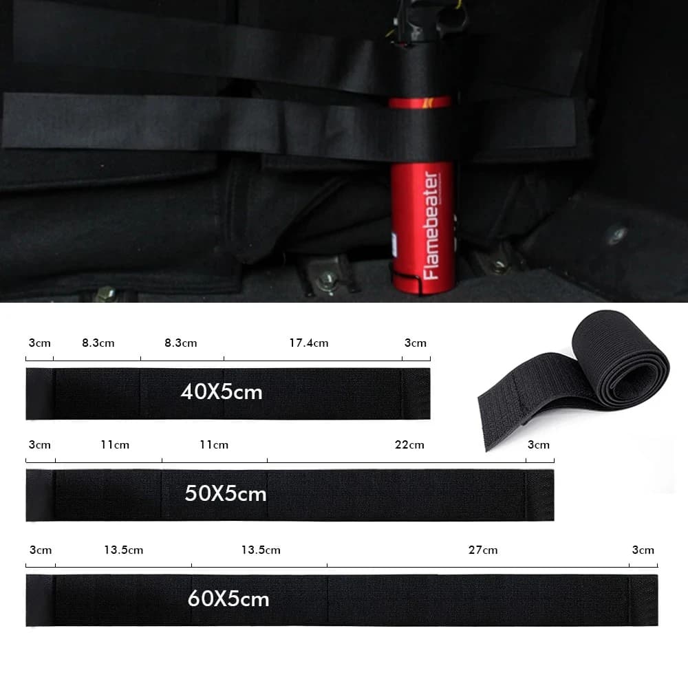 أشرطة سحرية سوداء منظم صندوق سيارة اكسسوارات سيارة حزام تثبيت حقيبة تخزين أشرطة مثبتة تخزين وتنظيم داخلي للسيارة - 6