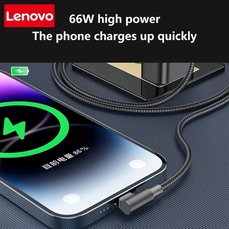 Lenovo Official 60W Super Fast Charging USB-C Cable Weaving Type-C Date Cable Fast Charger Accessories For iPhone Samusung - 5