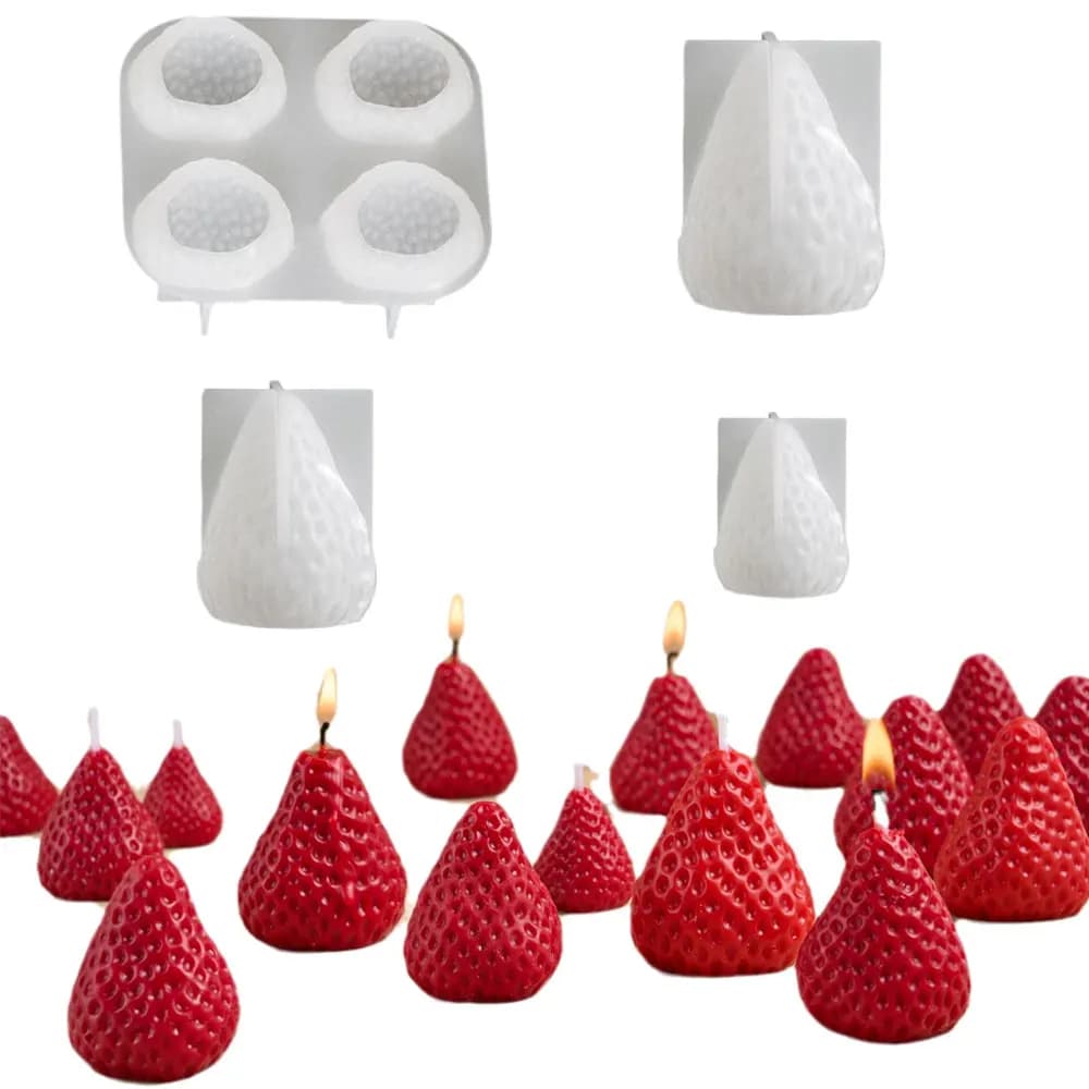 1-3 قطعة مجموعة صنع الشموع برائحة الفراولة 1-4 تجويف قالب من السيليكون لتقوم بها بنفسك شكل الفاكهة بالتنقيط الغراء الراتنج قالب اليدوية ديكور عيد الميلاد - 6