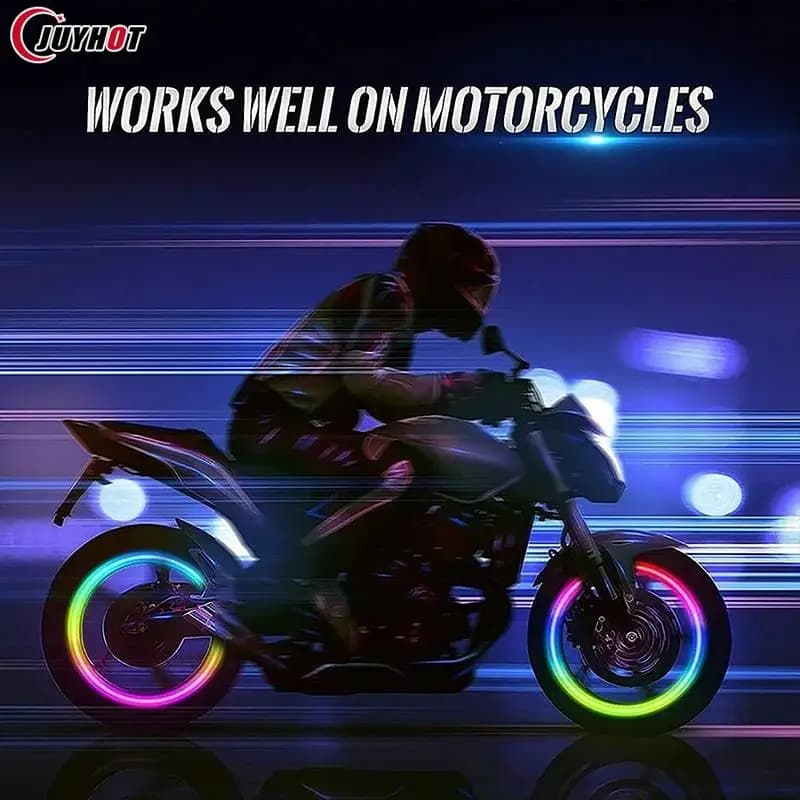 Neon Bicycle Valve Lamp Car Motorcycle Color Cool LED Wheel Tire Light Bike Valve Caps Skull Gem Flash Hot Wheels Spoke Light - 4