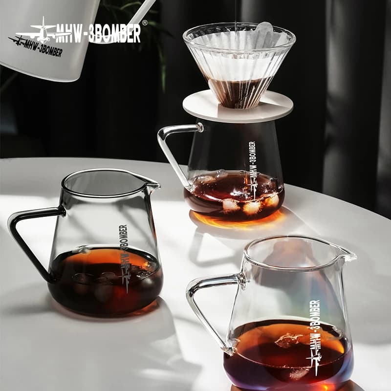 MHW-3BOMBER 500ml Coffee Server Glass Coffee Pot Espresso Dripper Pour Over Maker Brewer Pot Clear Chic Home Kitchen Accessories - 3
