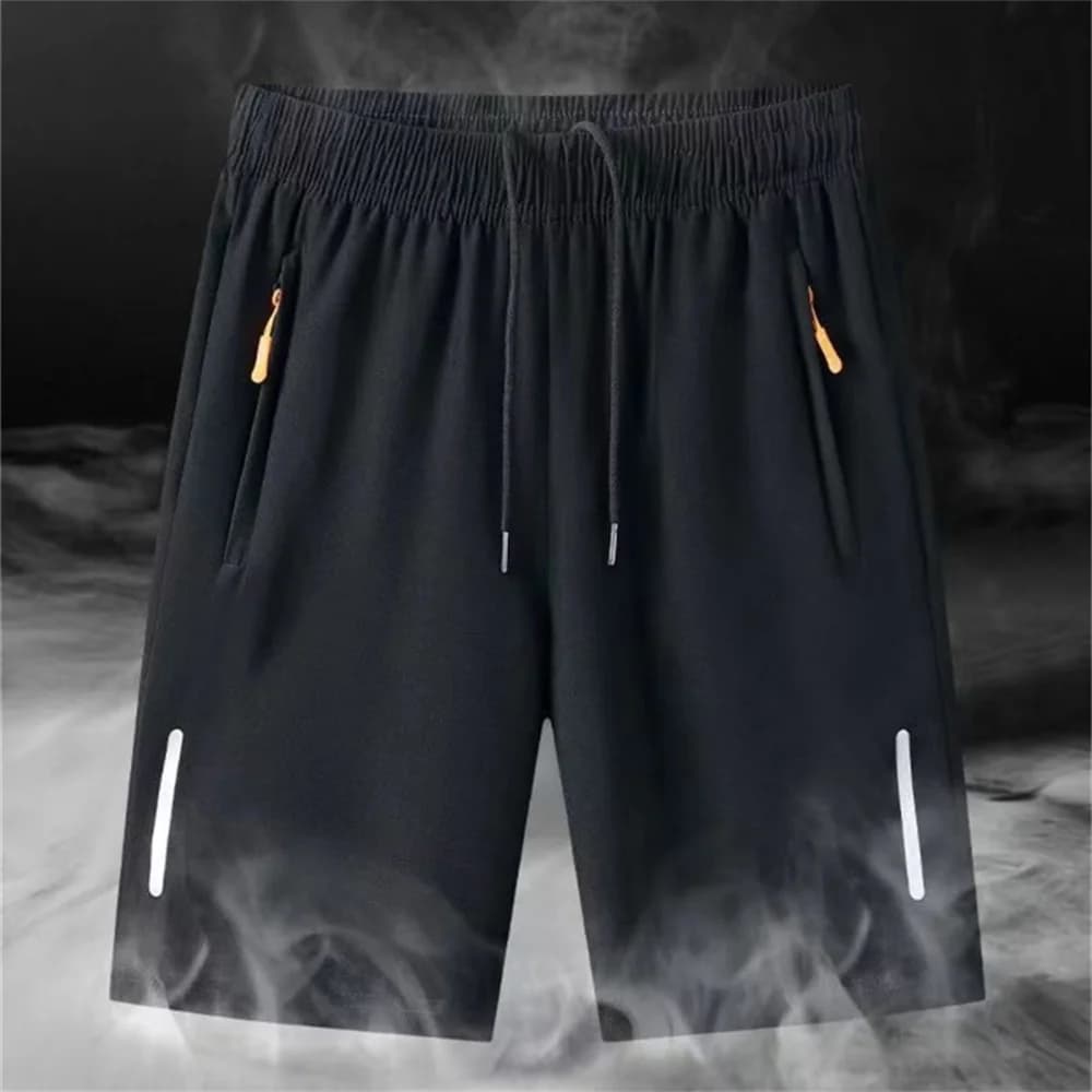 Men's Summer Ultra-thin Ice Silk Beach Casual Shorts Jogging Sport Quick Dry Male Zipper Loose Gym Sports Short Pants Sweatpant - 2