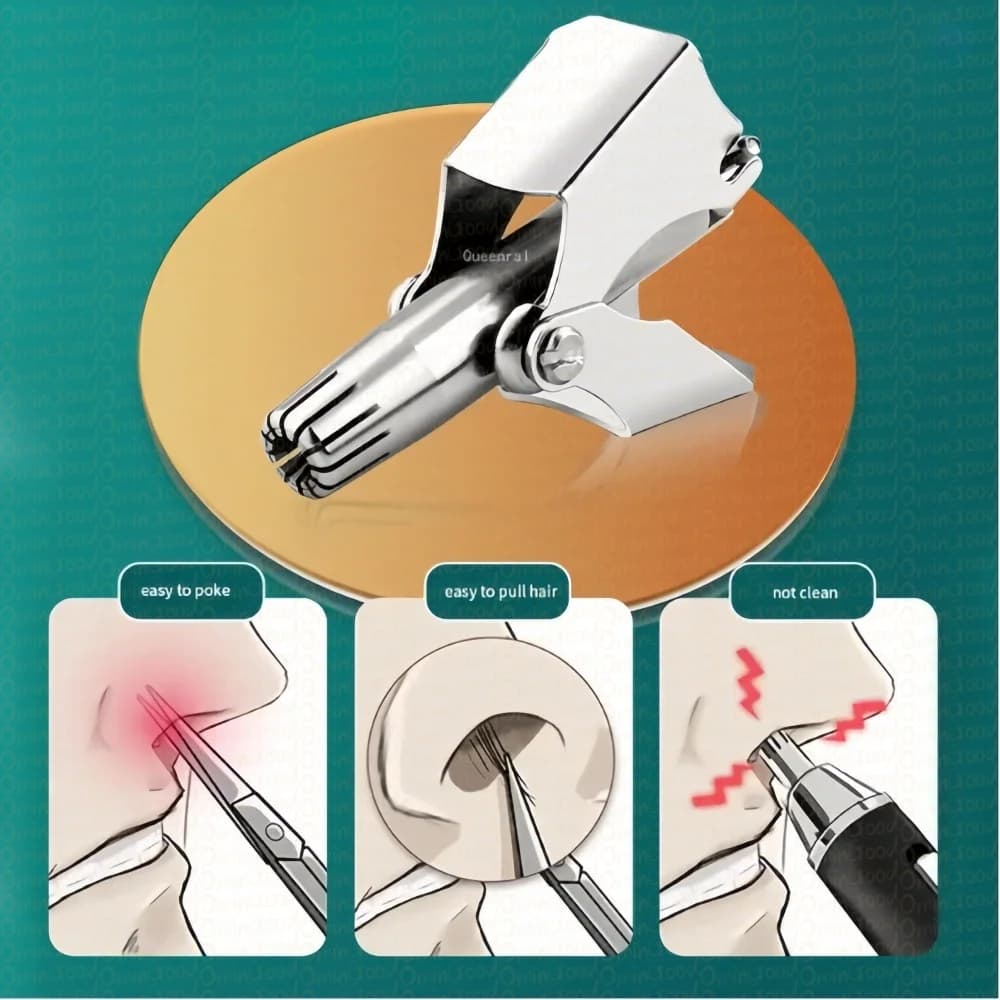 OMINGOOD Men's Nose Hair Trimmer Stainless Steel Manual Ear Razor Washable Portable Hair Removal Tool for Nose And Ear - 5