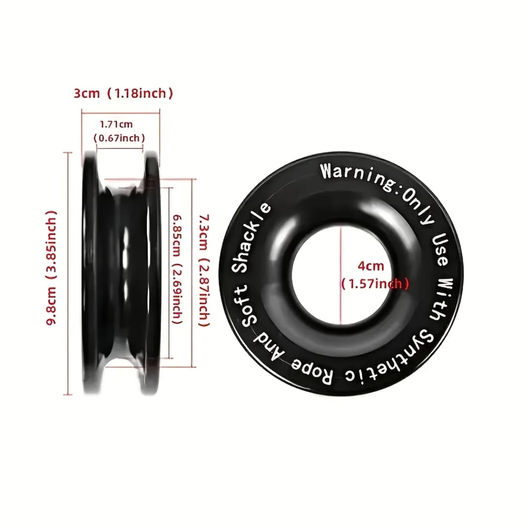 45000lbs Aluminum Recovery Ring Set Rugged Shackles Off-road Trailer Accessories, for ATV UTV SUV Truck Vehicle Recovery - 3