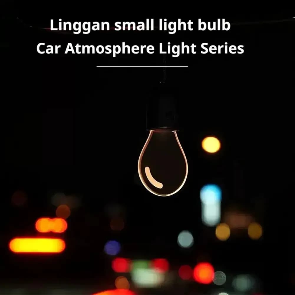Retro Small Bulb LED Car Hanging Ornament Interior Ambient Lighting 2 Light Modes For Long Trips Daily Use Auto Decor Accessory - 2