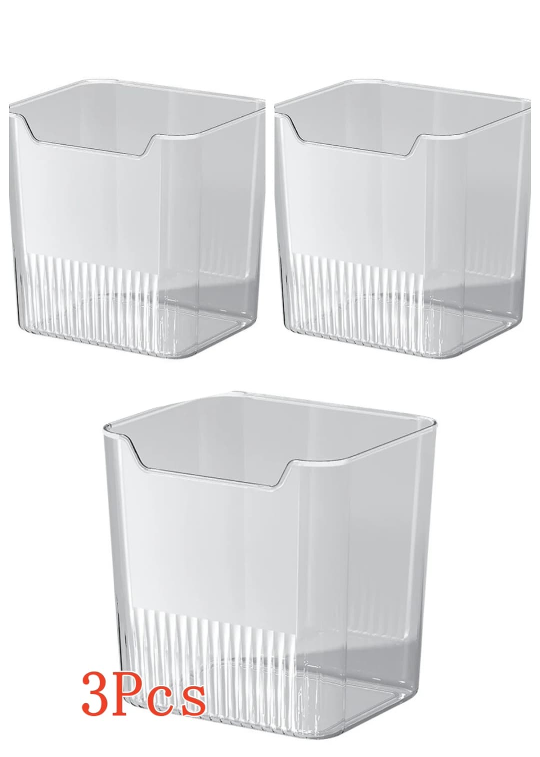 3Pcs BPA-Free Refrigerator Side Door Organizer Set Transparent,Freshness Preserving Storage Containers for Kitchen & Dining - 5