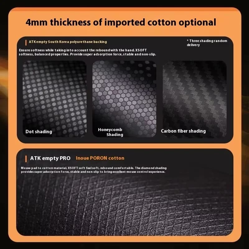 لوحة ماوس ATK Kong Xsoft للألعاب الإلكترونية، متوافقة مع 60%-80% من لوحات المفاتيح الميكانيكية، مضادة للانزلاق، مصنوعة من مادة PORON، مناسبة للألعاب مثل CSGO - 3