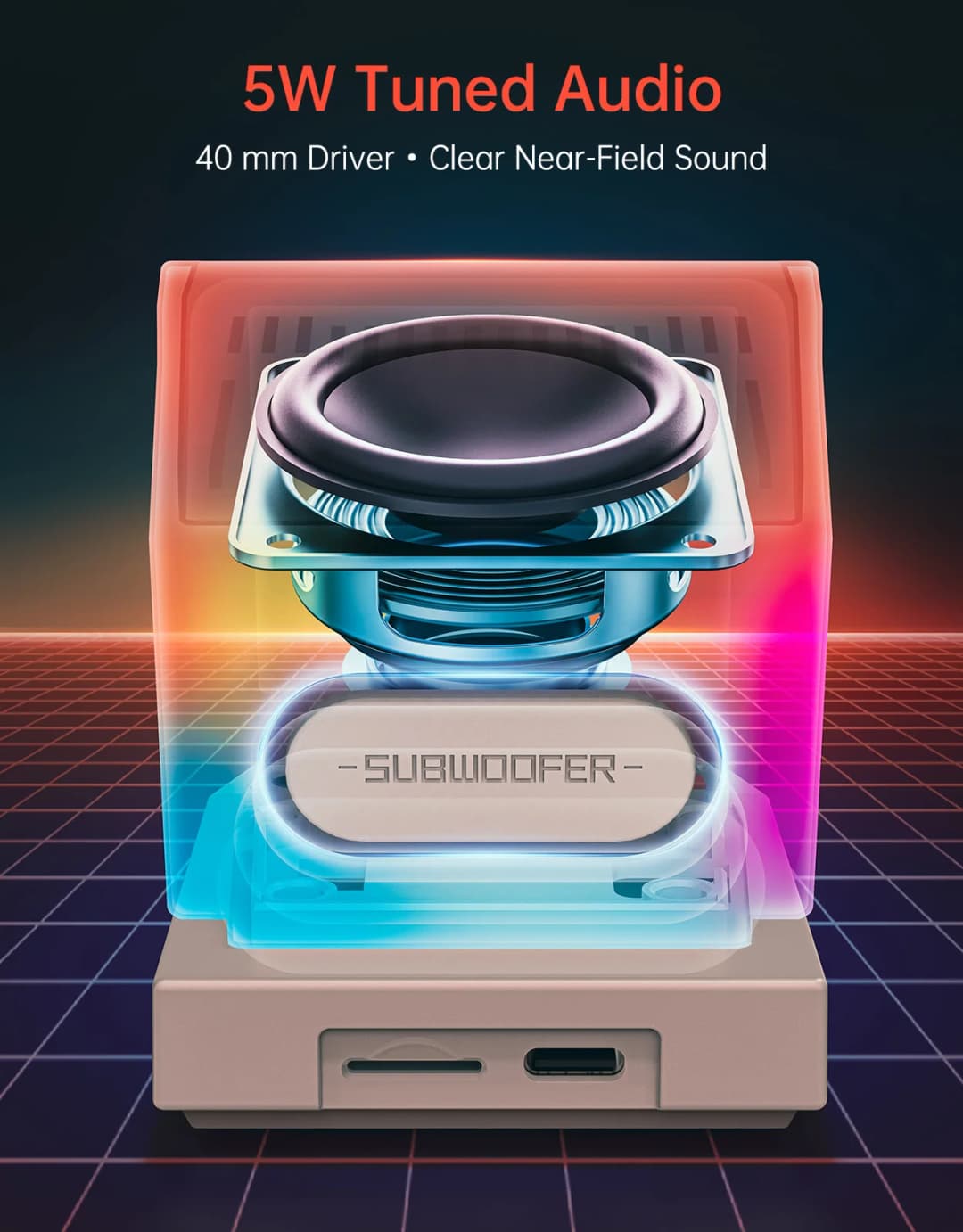 Divoom MiniToo Retro Bluetooth Speaker Portable Pixel Display Music Box Retro Computer Style Speaker Gift - 4