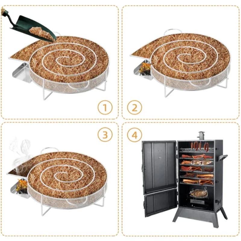 مولد الدخان البارد الساخن للشواء أو المدخن الخشب الغبار الساخن والبارد التدخين سمك السلمون حرق اللحوم الطبخ أدوات الشواء غير القابل للصدأ - 4
