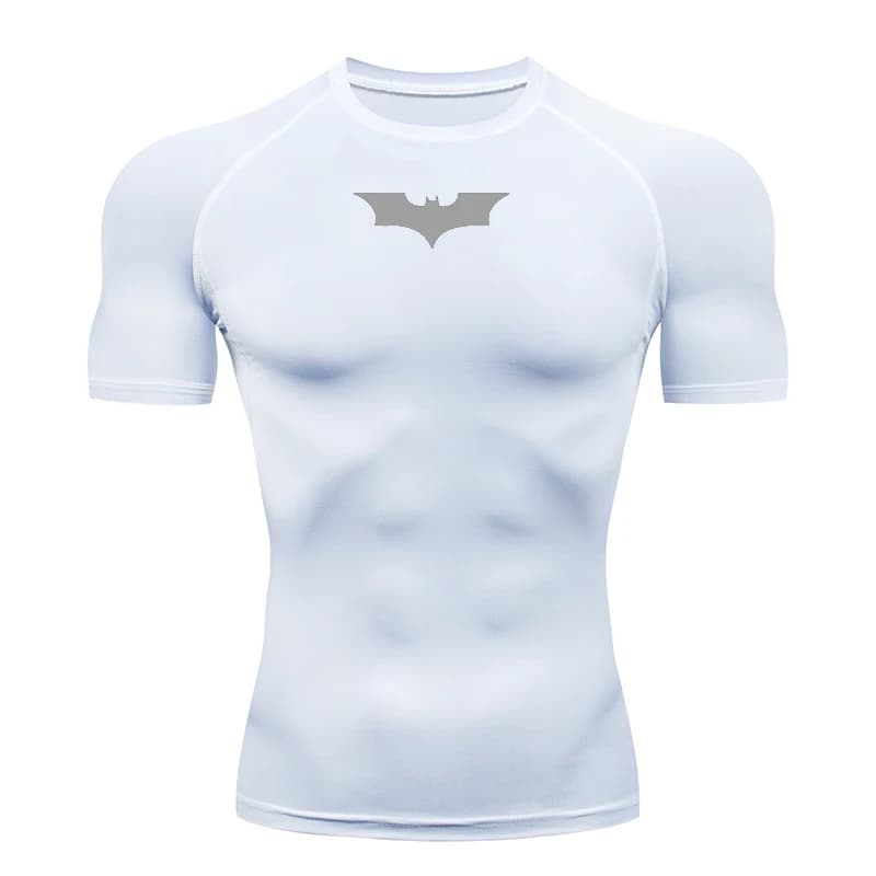 Bat Printed Men's Tight T-Shirt Running Compression Compression T Shirt Gym Fitness Jogging Short Sleeve Male Casual Shirt Tops - 3