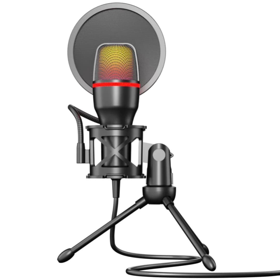 Professional Condenser Microphone For Computer PC Laptop USB Wired Gaming Accessories Kit Sound Live Streaming Podcast Gamer RGB