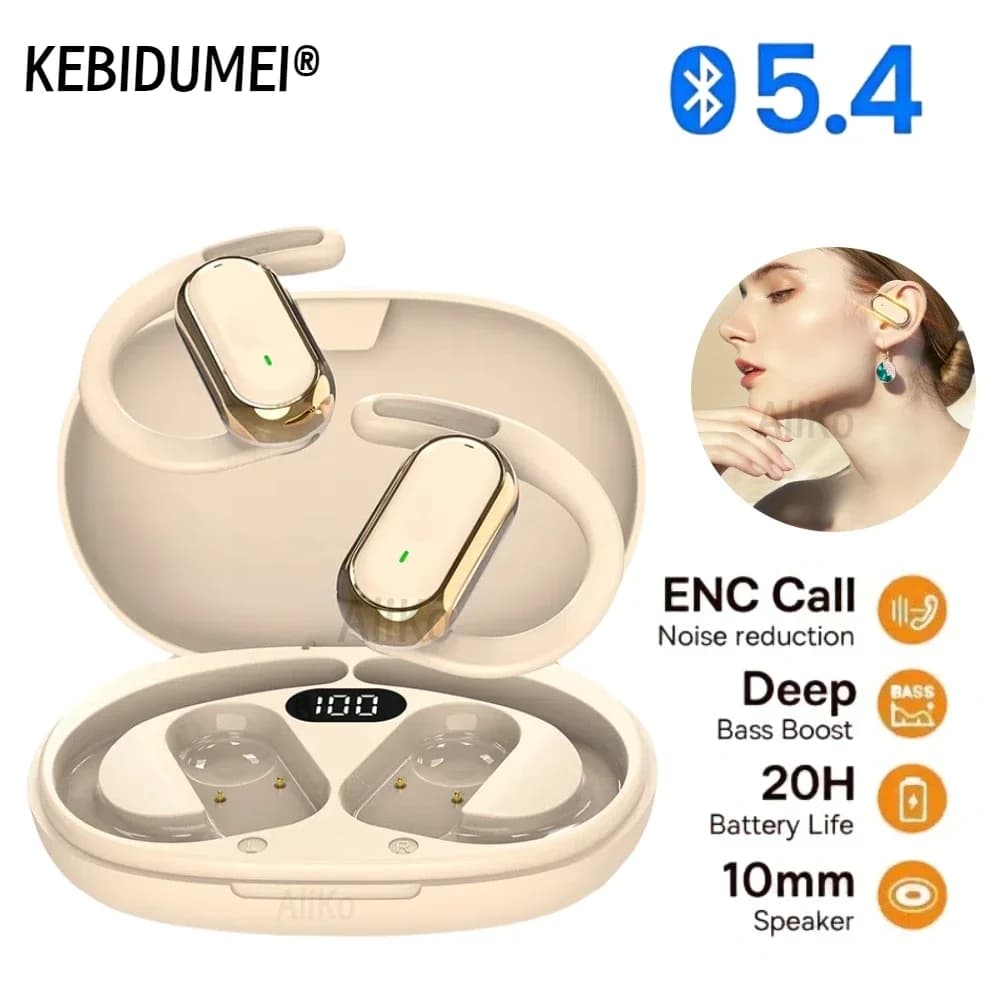 Wireless Headphone Bluetooth Headset Smart Adjustable Touch Sports Waterproof Earbuds Stereo Music Earphone For Smartphone