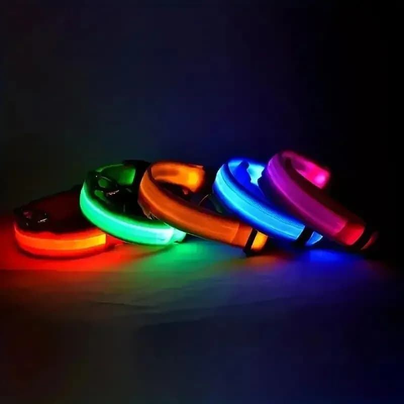 Light Up LED Pet Dog Collar Safety Night Walking Flashing Glow In The Dark LED Pet Dog Battery Collar Small Medium Large Dog - 5