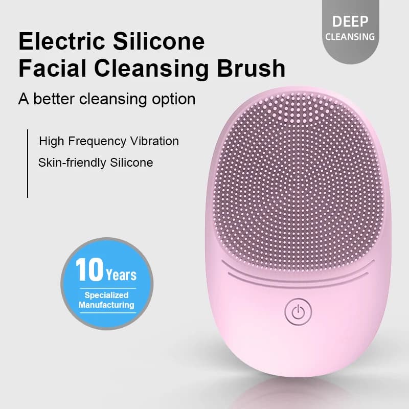 Soft silicone electric facial cleanser, cleansing brush, sonic vibration cleansing brush, deep cleaning - 4