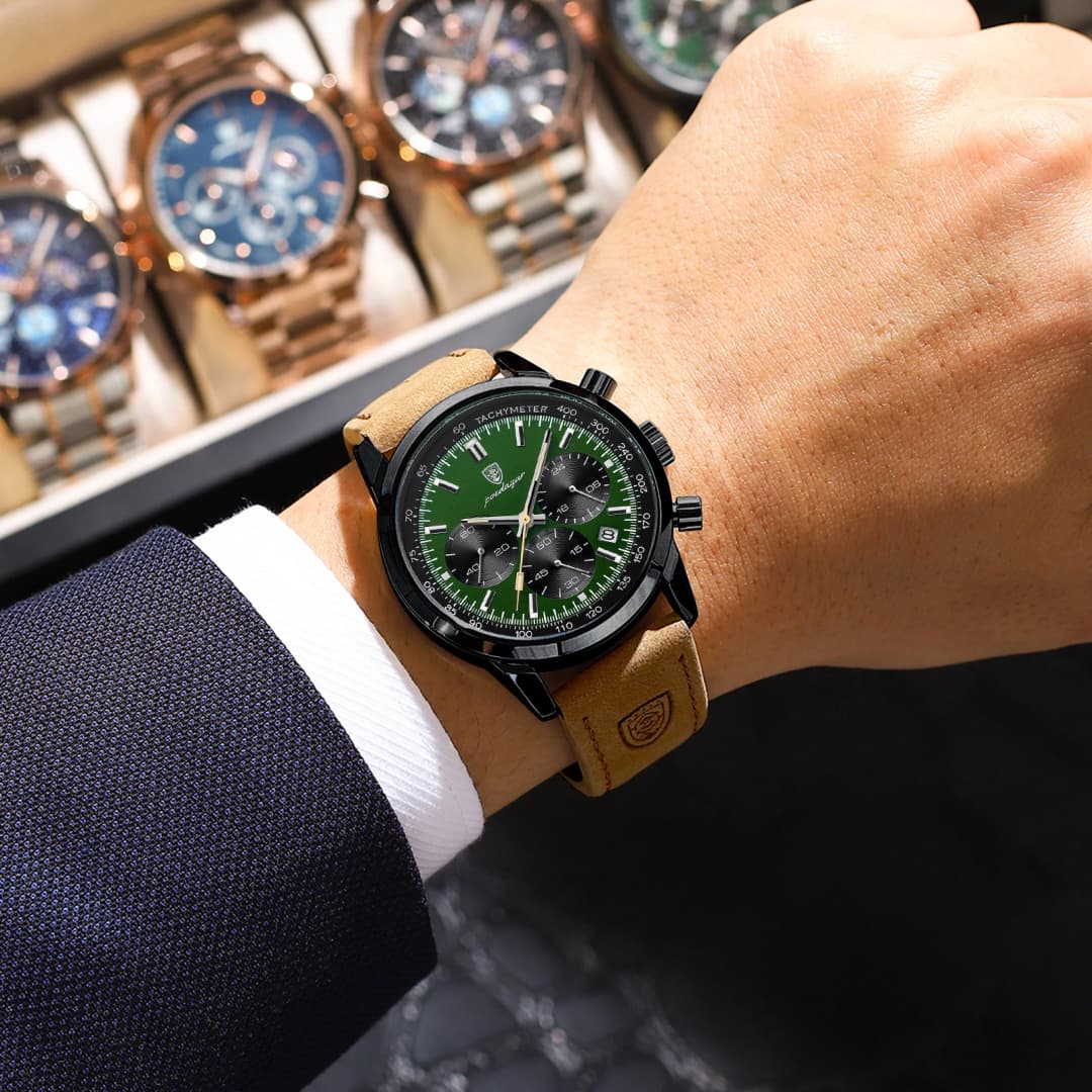 POEDAGAR Luxury Sports Men Watch Waterproof Luminous Chronograph Leather Male Watch Fashion Military Quartz Men's Watches Reloj - 5