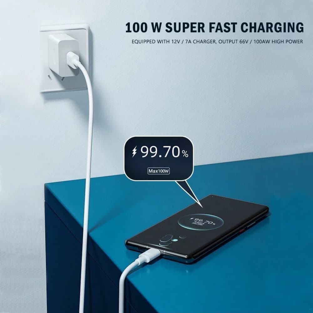 كابل شحن فائق السرعة 7A 100 واط Type C USB لهواتف Huawei P50 P40 كابل بيانات شحن سريع لهواتف Xiaomi Redmi POCO OPPO Realme OnePlus - 4