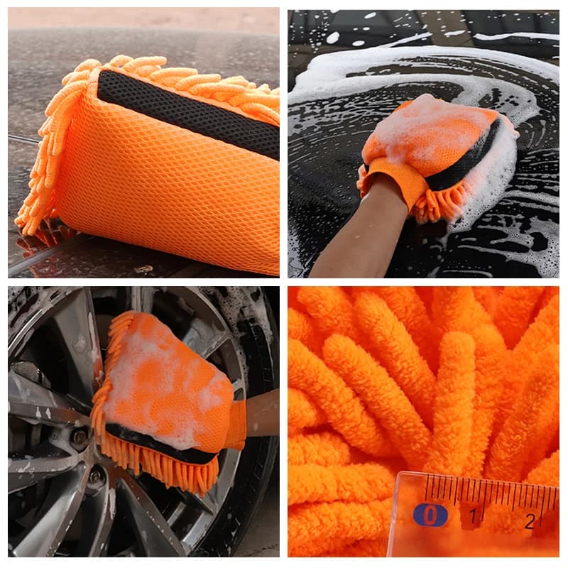 Double-faced Car Wash Microfiber Chenille Gloves Thick Car Cleaning Mitt Wax Detailing Brush Glove for Car Care Accessories - 5