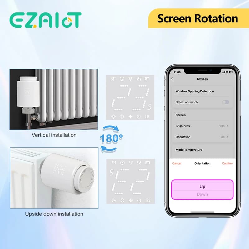 ترموستات ذكي صمام الرادياتير TRV زيجبي/واي فاي رأس مشغل تيا جهاز التحكم عن بعد في درجة الحرارة التحكم الصوتي أليكسا جوجل هوم - 5