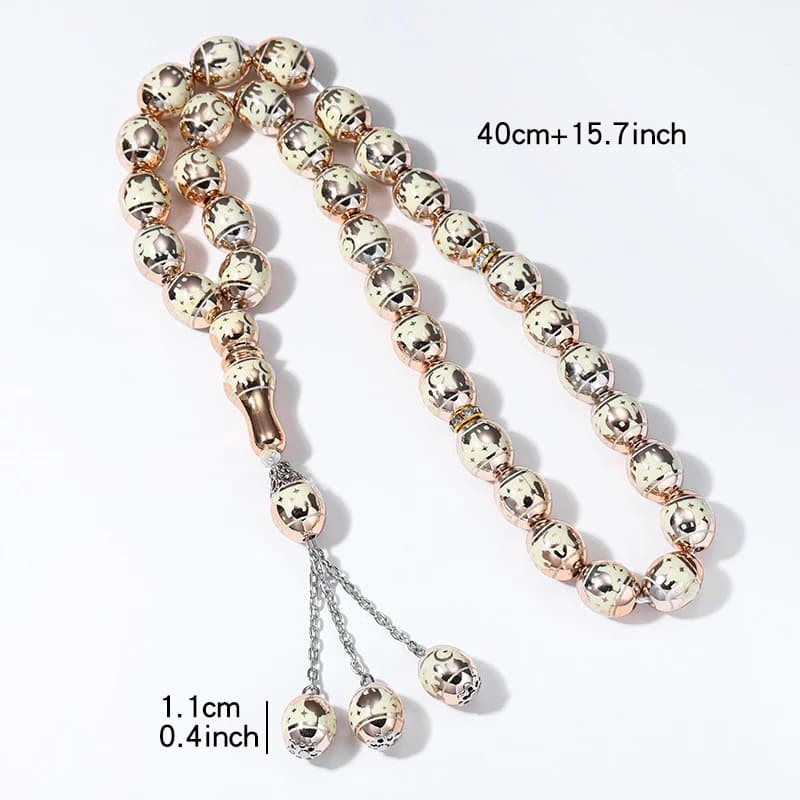 تسبيح سبحة صلاة الإسورة الإسلام مسلم سبحة صلاة تسبيح مكافحة زنكور حبات المسبحة Masbaha التأمل أساور للنساء الرجال - 5