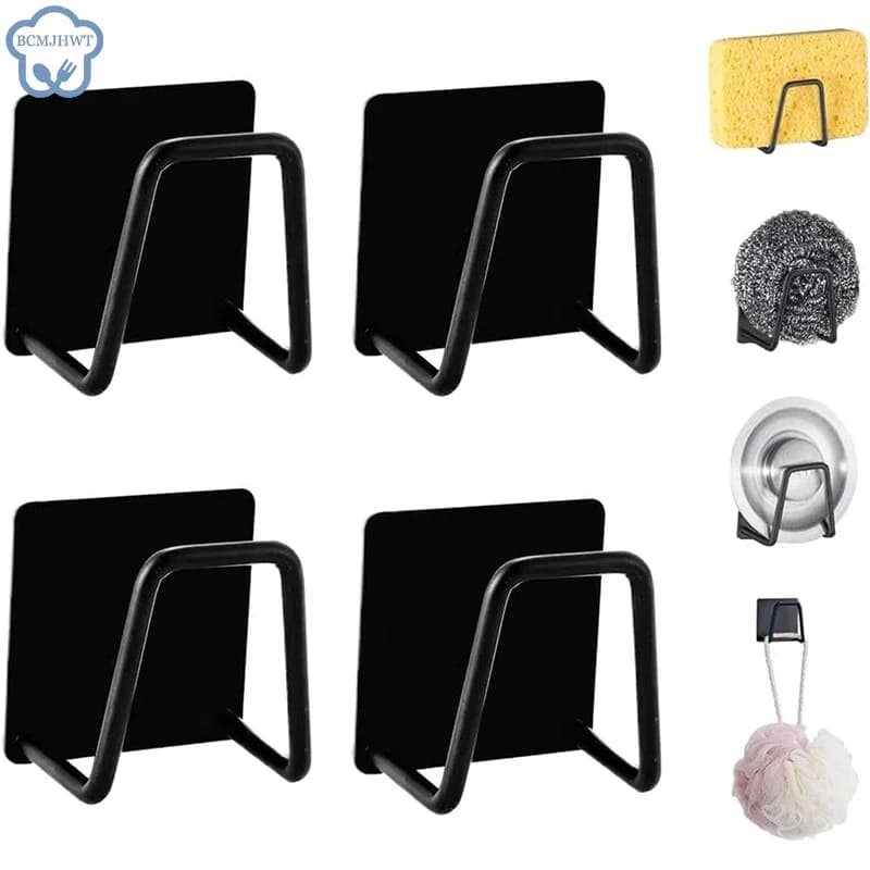 Kitchen Sponges Racks Self Adhesive Sink Sponges Drain Drying Rack Holders Kitchen Sink Accessories Dropshipping Stainless Steel - 5
