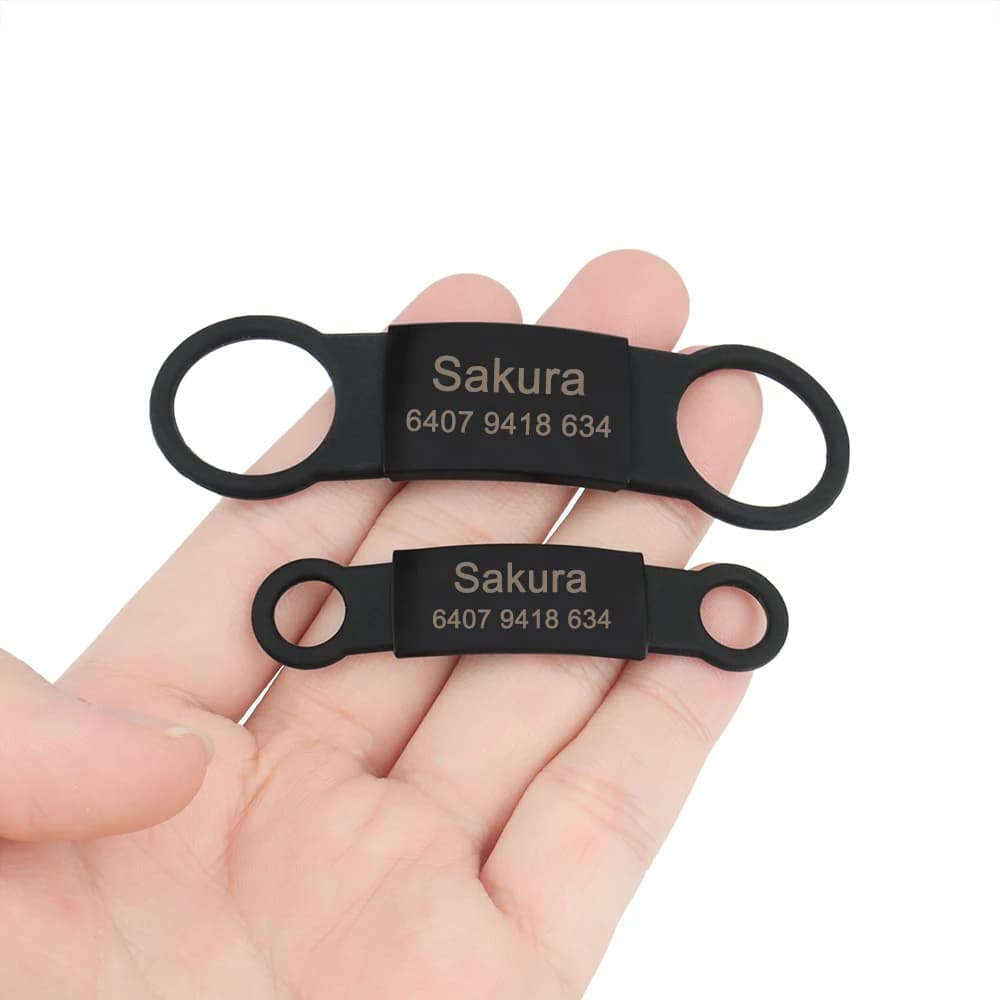 إكسسوارات اسم هوية محفورة مخصصة سيليكون بطاقة كلب قطة لوحة اسم مخصصة جرو أسود بطاقات طوق مستلزمات حيوانات أليفة - 4