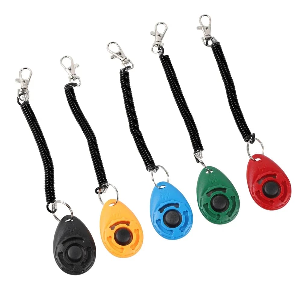 2 in 1 Dog Training Clicker Pet Plastic New Dogs Click Trainer Aid Tools Adjustable Wrist Strap Sound Key Chain Dog Supplies - 3