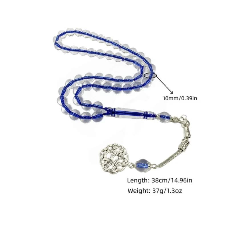 45pcs10mm transparent acrylic Arab Middle Eastern Rosary, Mouslin Tesbiha Prayer Bracelet - 6