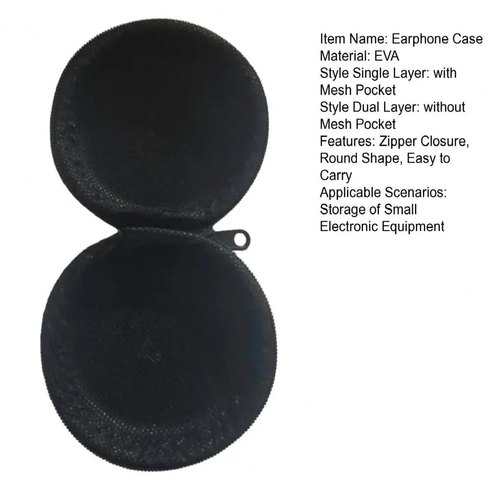 حقيبة تخزين سماعة الأذن مع سحاب الأذن برعم صندوق تخزين سماعة الرأس كابل بيانات صغير كيس التخزين ملحقات سماعة الأذن للسفر - 5